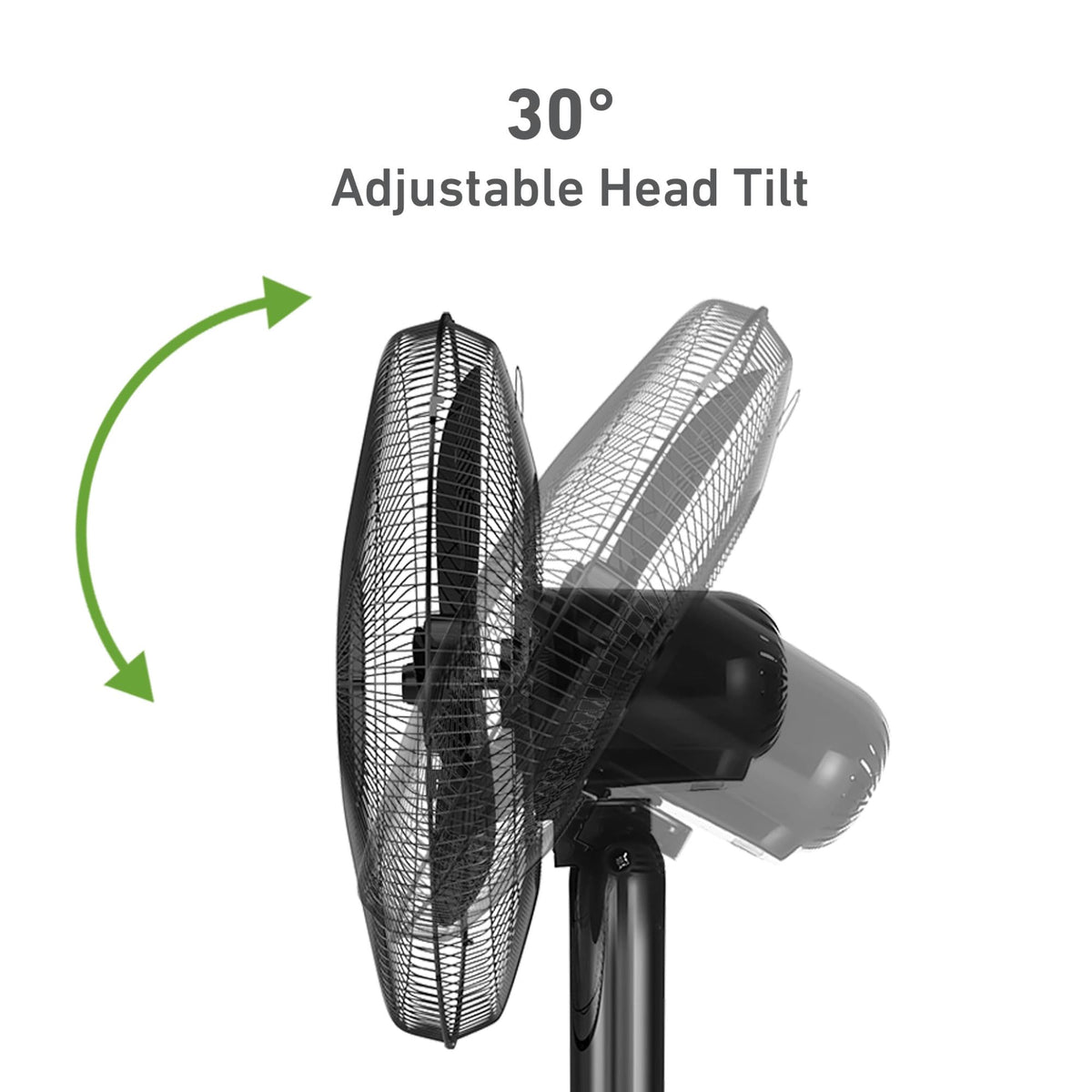 16" Digital Stand Fan, 80° Oscillation, 3 Speeds, Remote Control, Black P482370