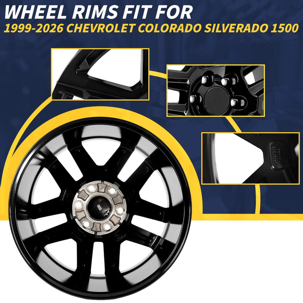 20" 20x9 Inch Gloss Black Aluminum Alloy Wheel Rim O1665