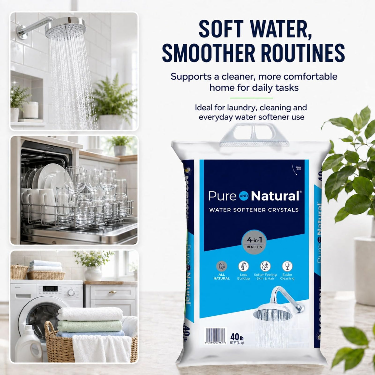 Water Softener Salt Crystals 40 lb 2 Pack R438401