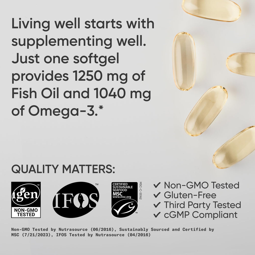Omega-3 Fish Oil 1250mg 180 Count T345