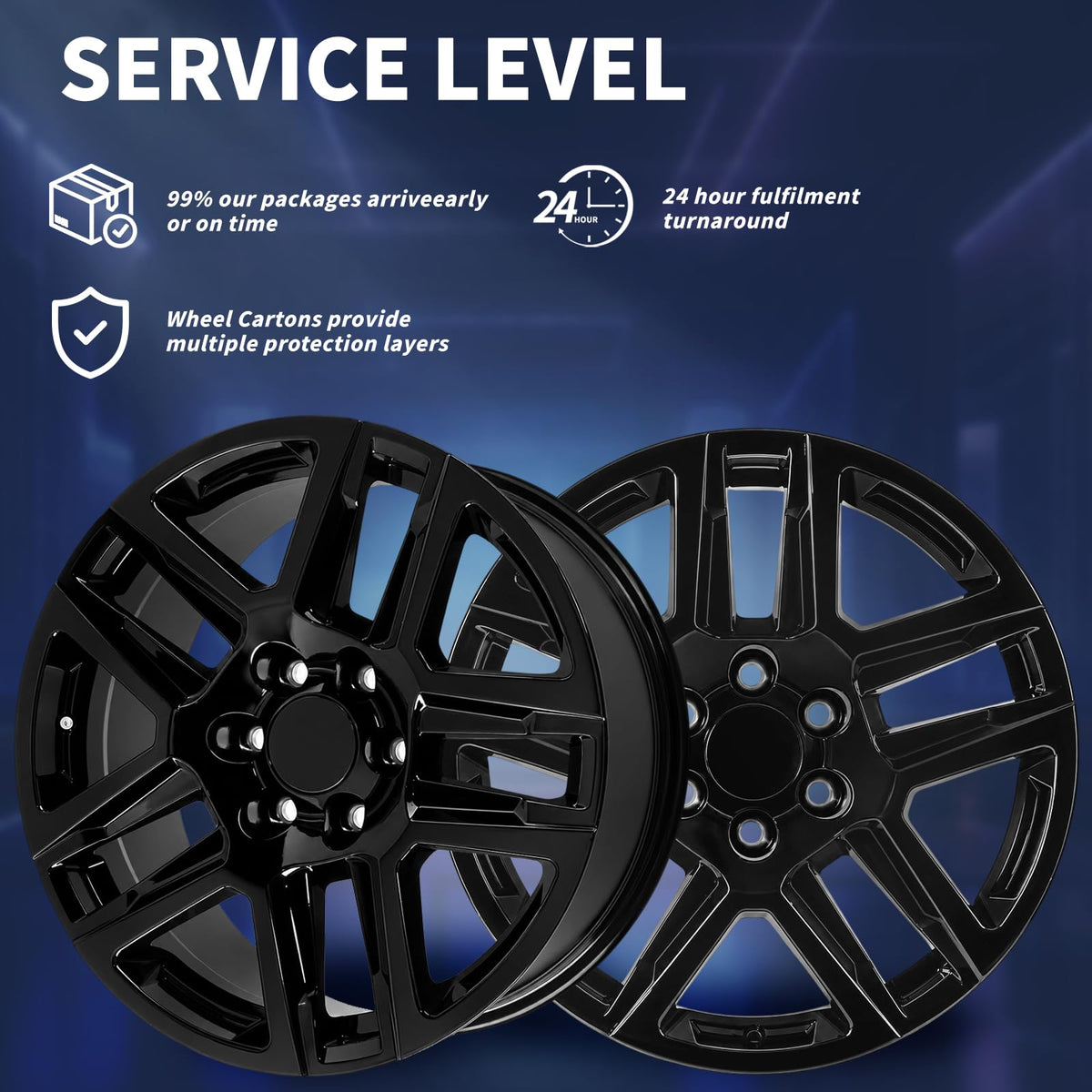20" 20x9 Inch Gloss Black Aluminum Alloy Wheel Rim O1665