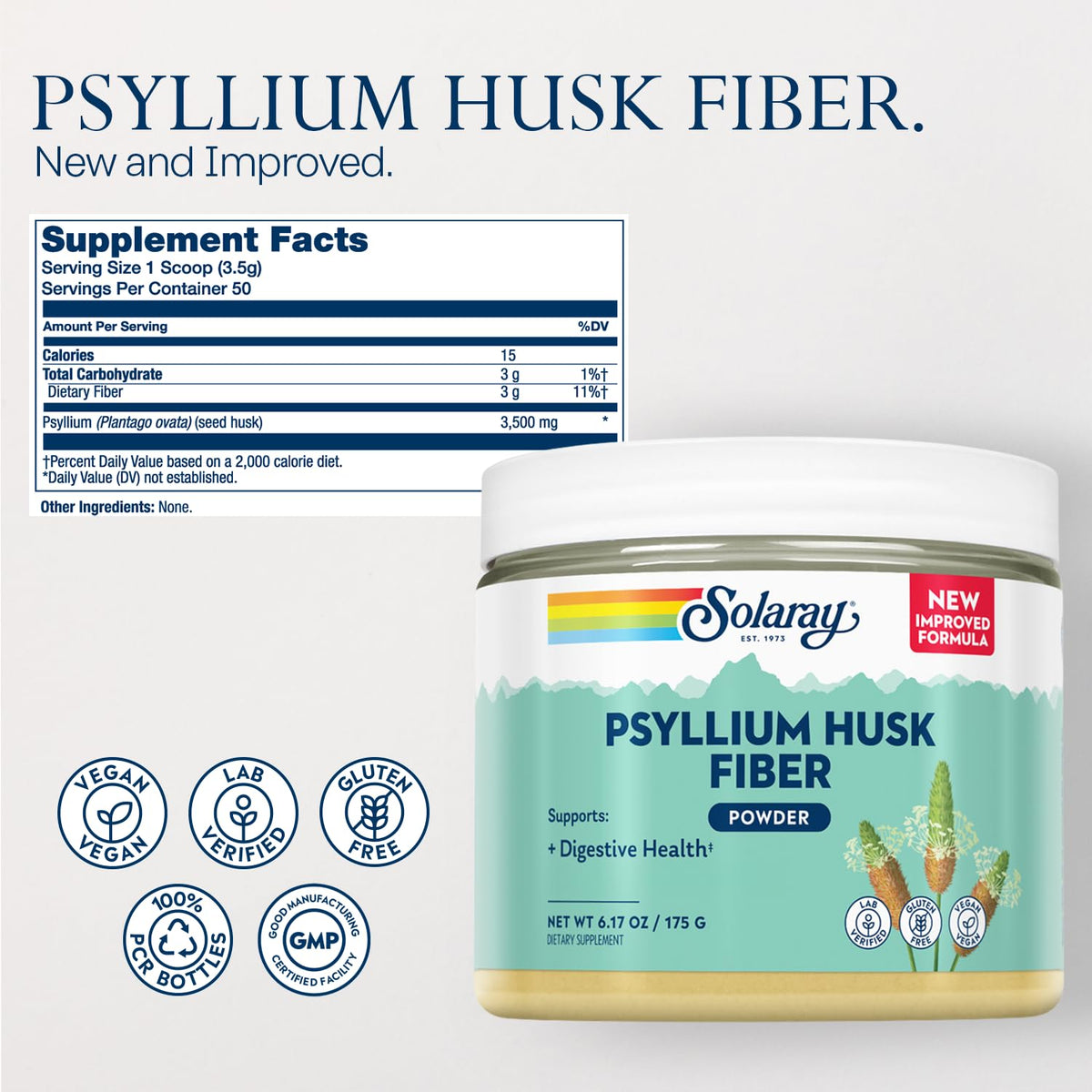 Psyllium Husk Powder Fiber Supplement 6.17 OZ F4189