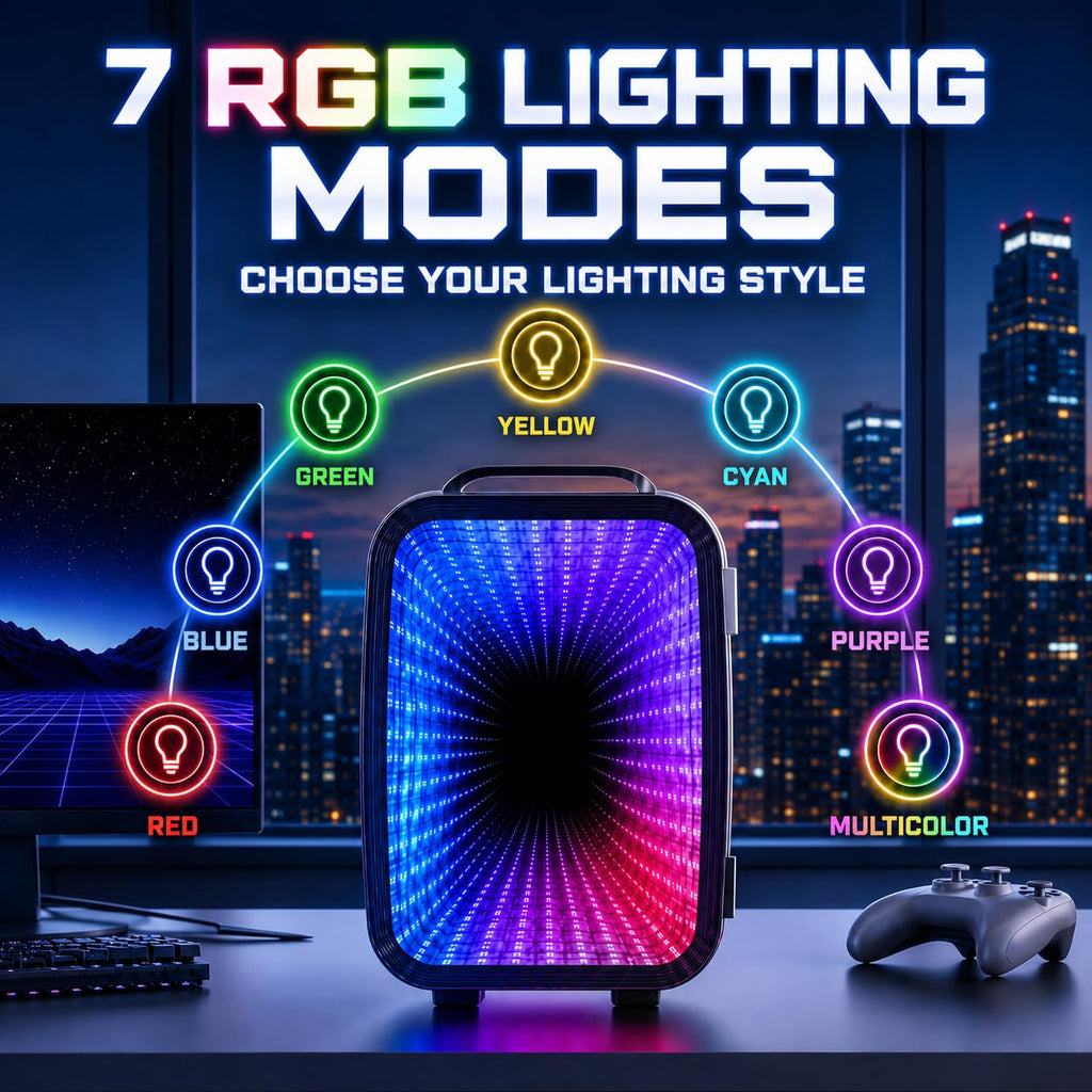 Mini Fridge with 7 Gaming Lights Modes G626992