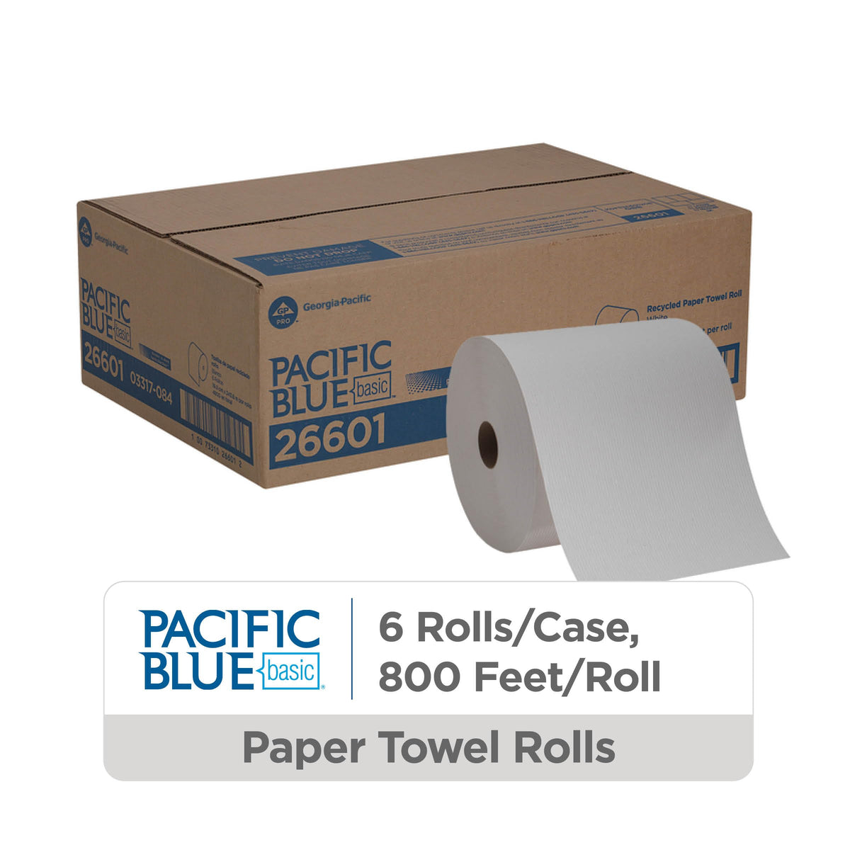 White Recycled Paper Towel Rolls F7661
