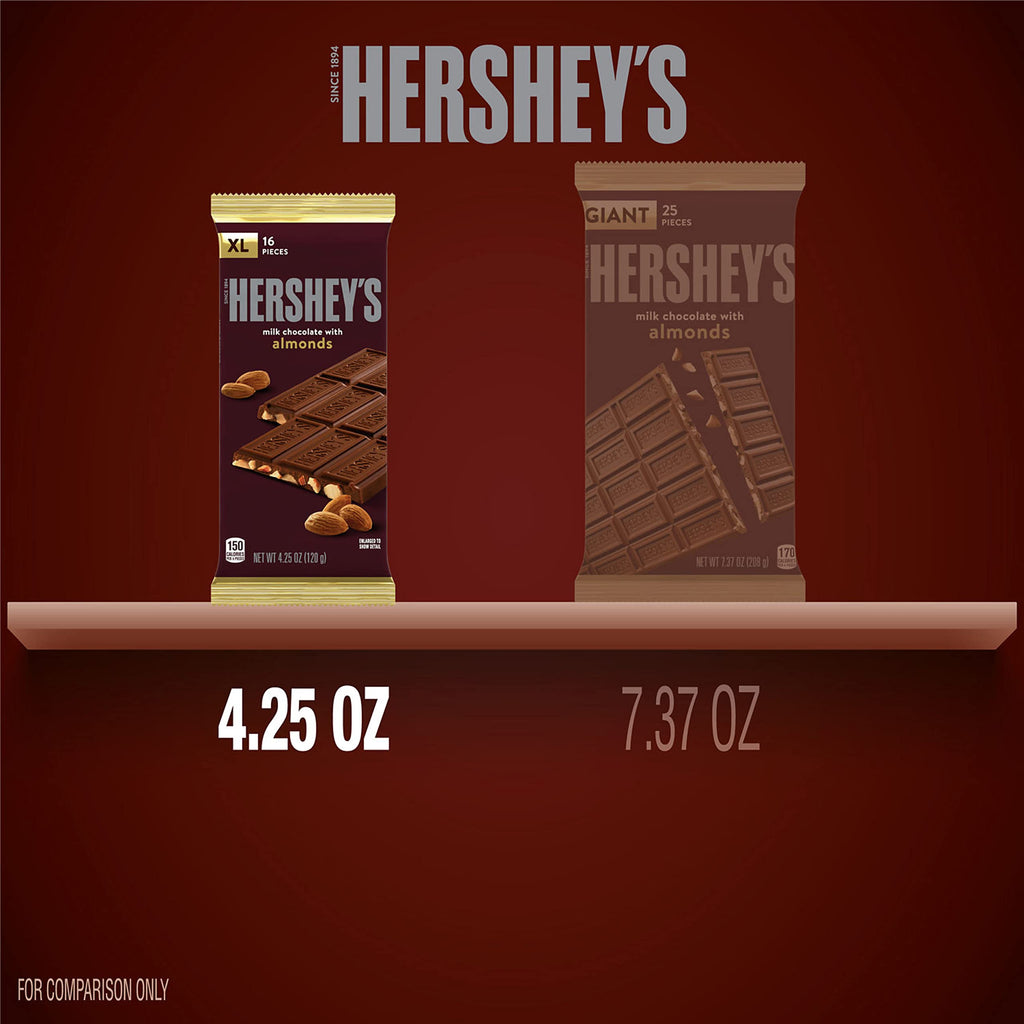 Milk Chocolate with Almonds Candy Bars, 4.25 oz, 12 ct B484230