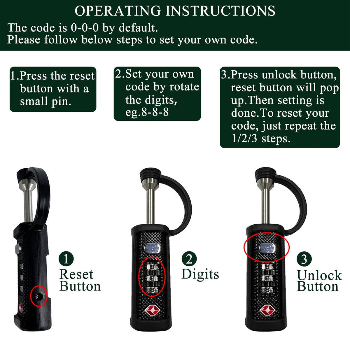 3-Dial Combo Padlock E640073