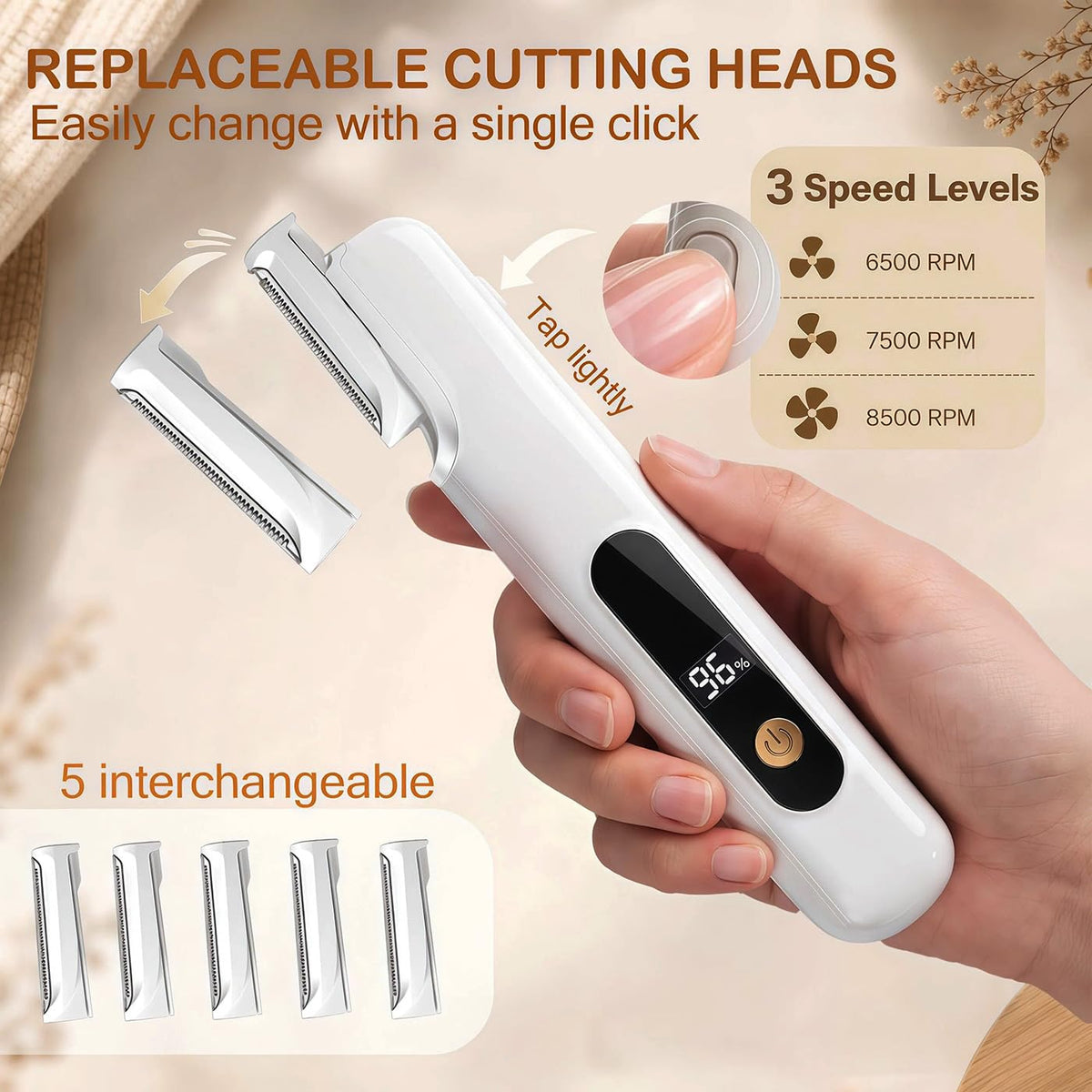 Sonic Dermaplane Razor with 5 Refill Blades R722