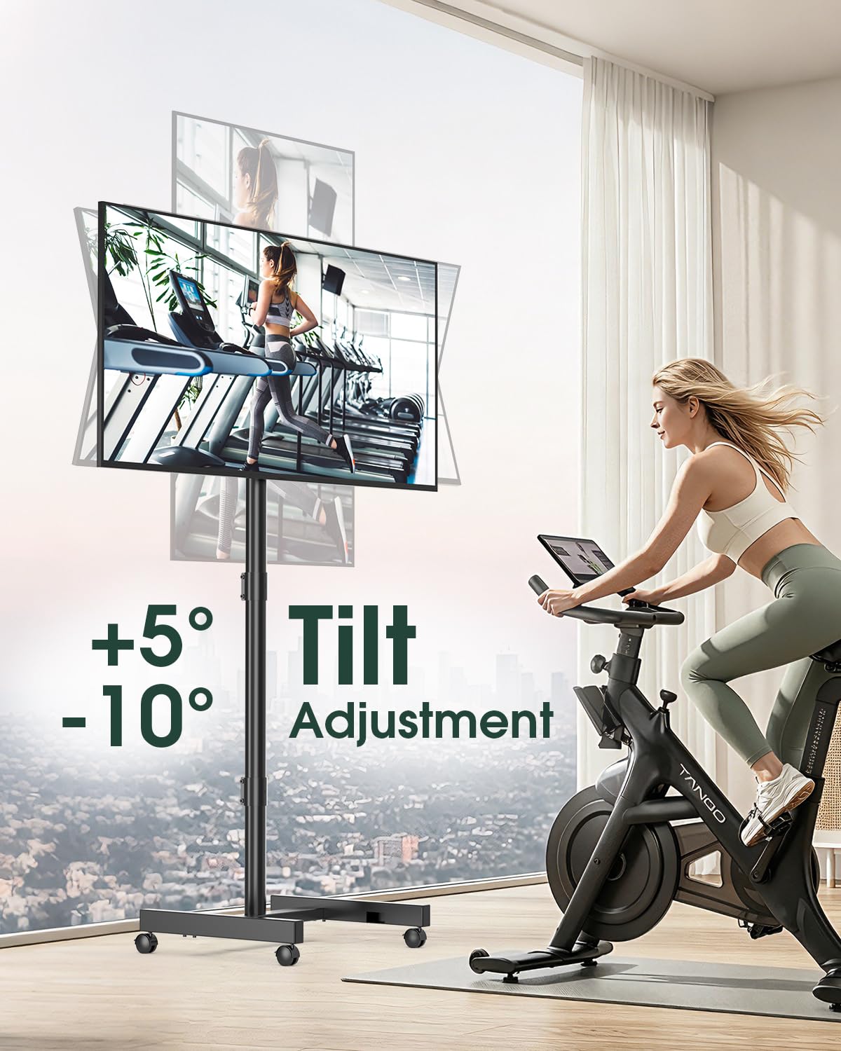 Black Rolling TV Stand for 13-50 inch Screens L7686