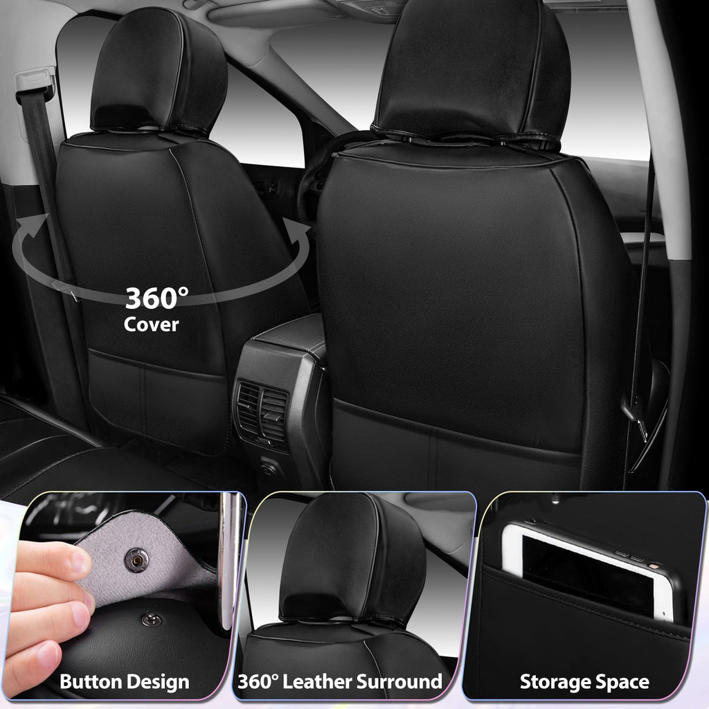 Nappa Leather Car Seat Covers 5 Seats Full Set Z54822