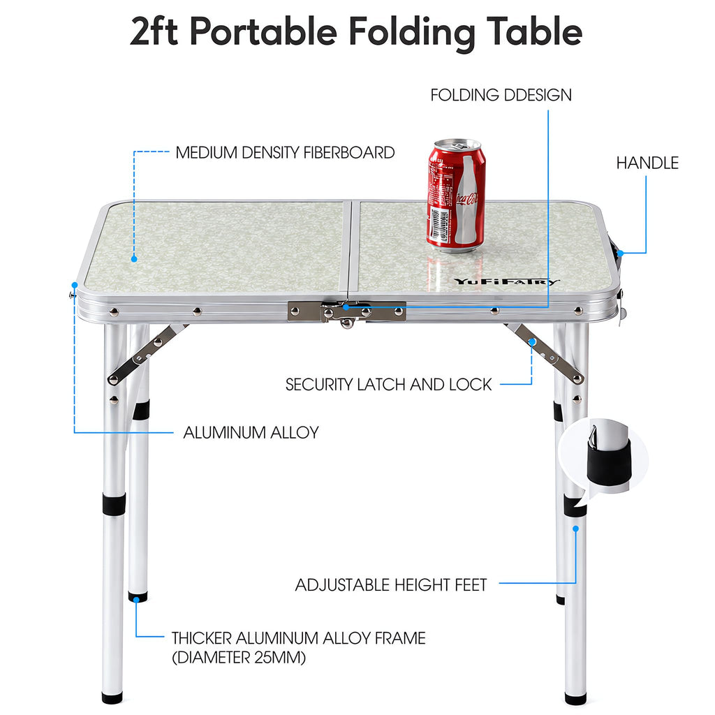 Adjustable Height Small Folding Camp Table P59181