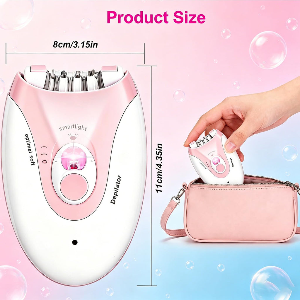 Rechargeable 2 Speed Epilator with LED Light & 36 Tweezers J343