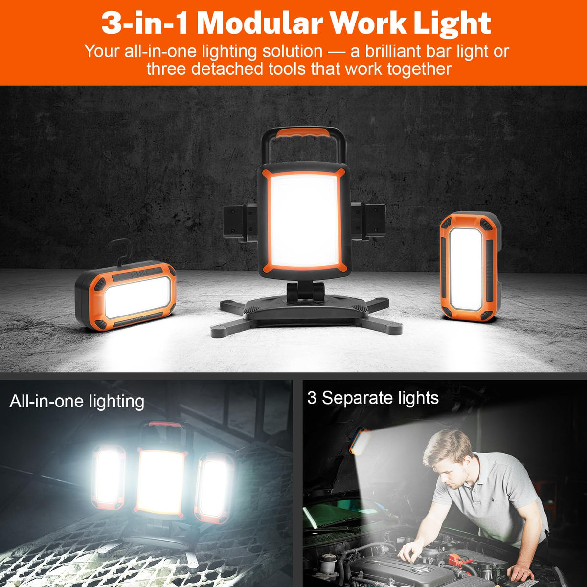5000LM Rechargeable Magnetic Work Light Y33495