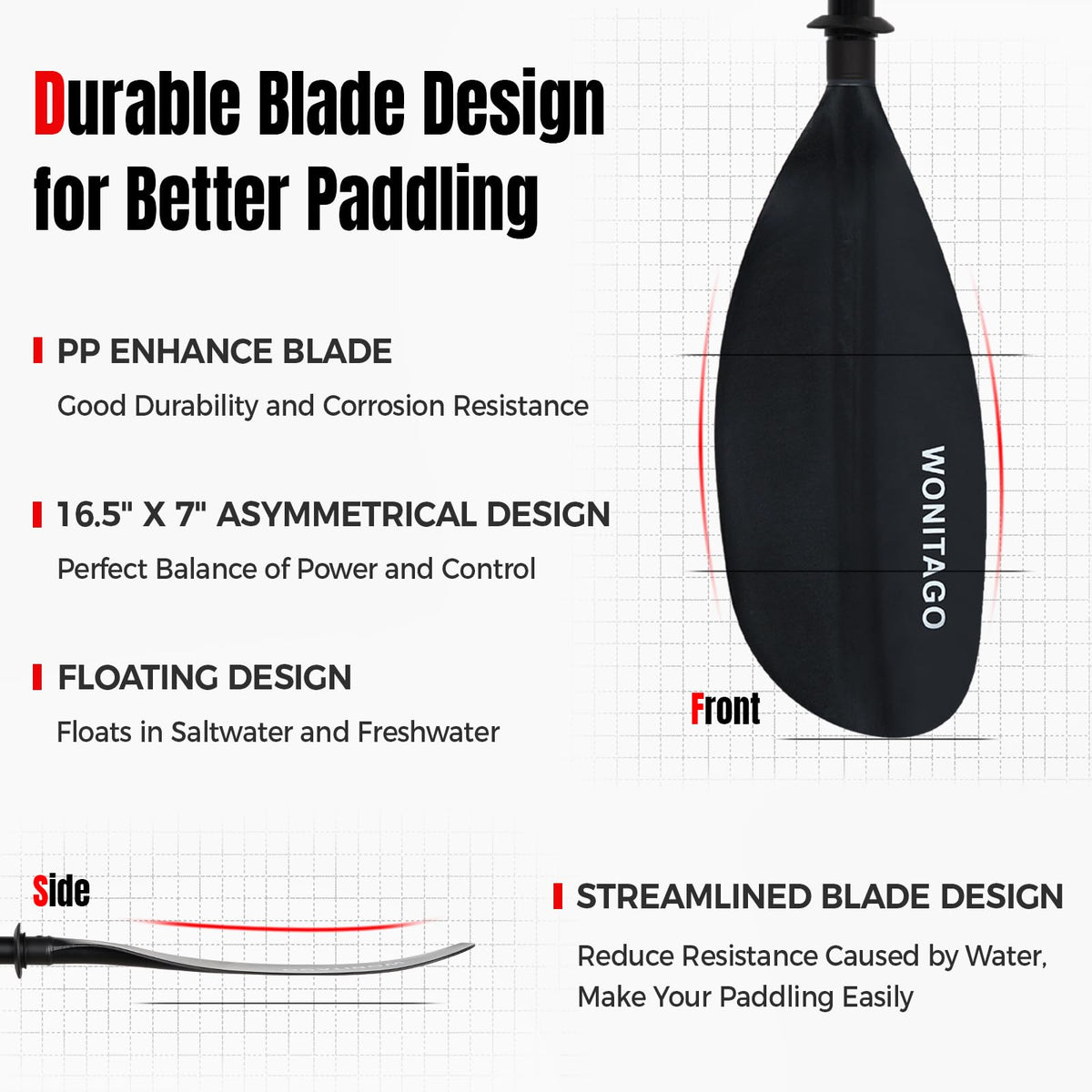Adjustable Lightweight Kayak Paddle T3014