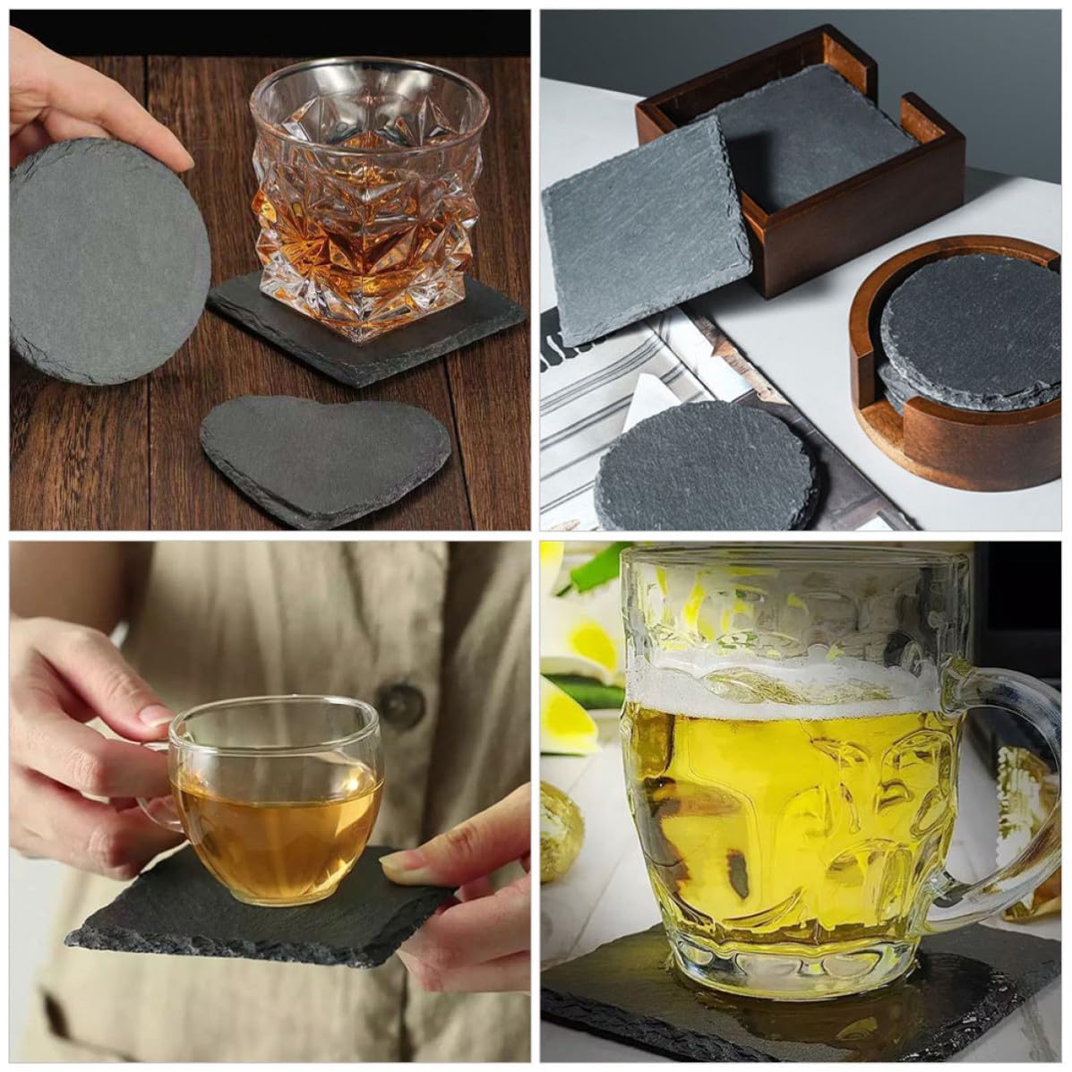 12pcs Natural Stone Coasters Set X85747
