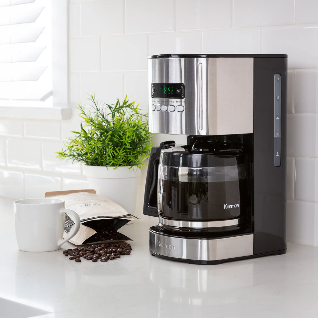 Programmable Drip Coffee Maker with Glass Pot, 12 Cup Black U8830