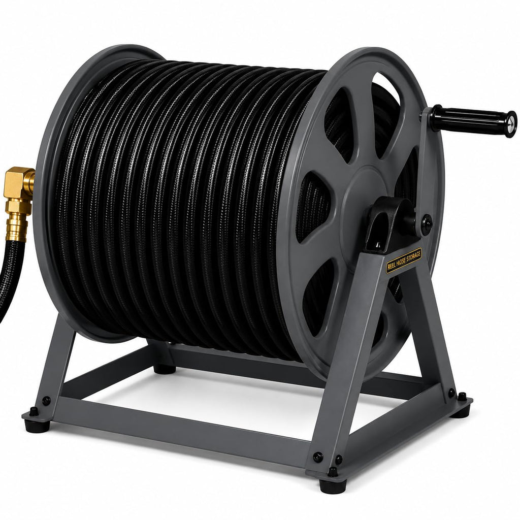 200ft Heavy Duty Metal Floor and Wall Mounted Hose Reel P861741