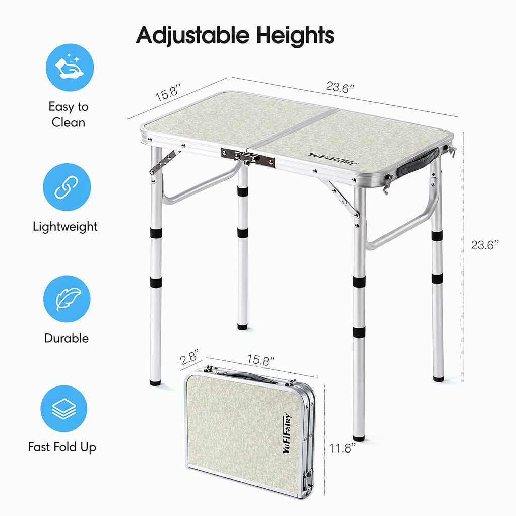Adjustable Height Small Folding Camp Table P59181