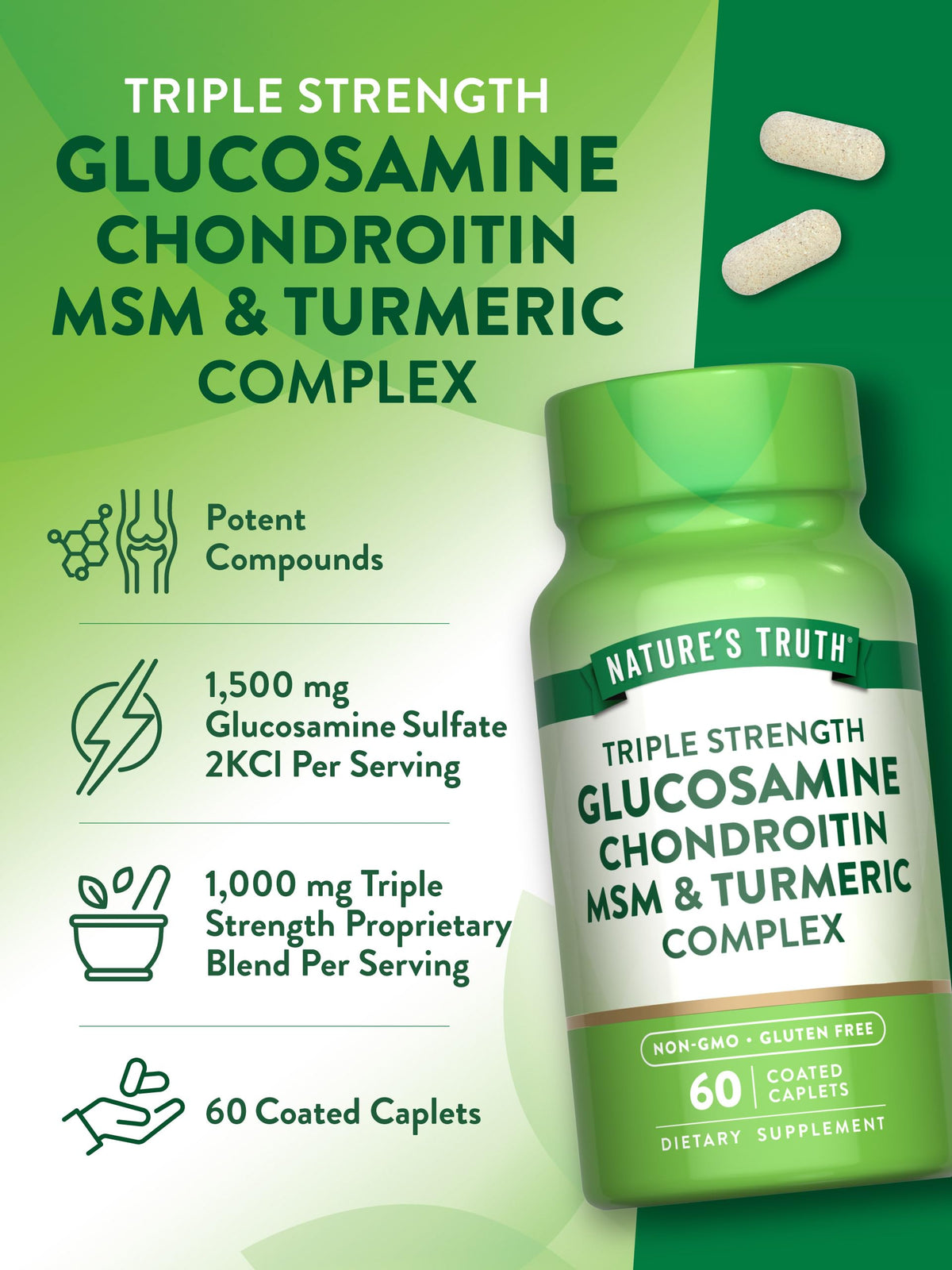 Glucosamine Chondroitin MSM Complex 60 Caplets N98089