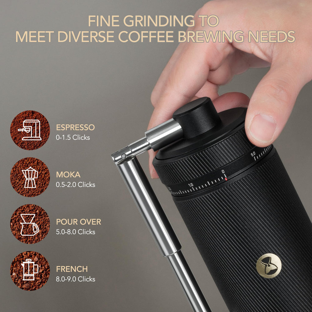 Manual Coffee Grinder with Stainless Steel Burr, Black A134247