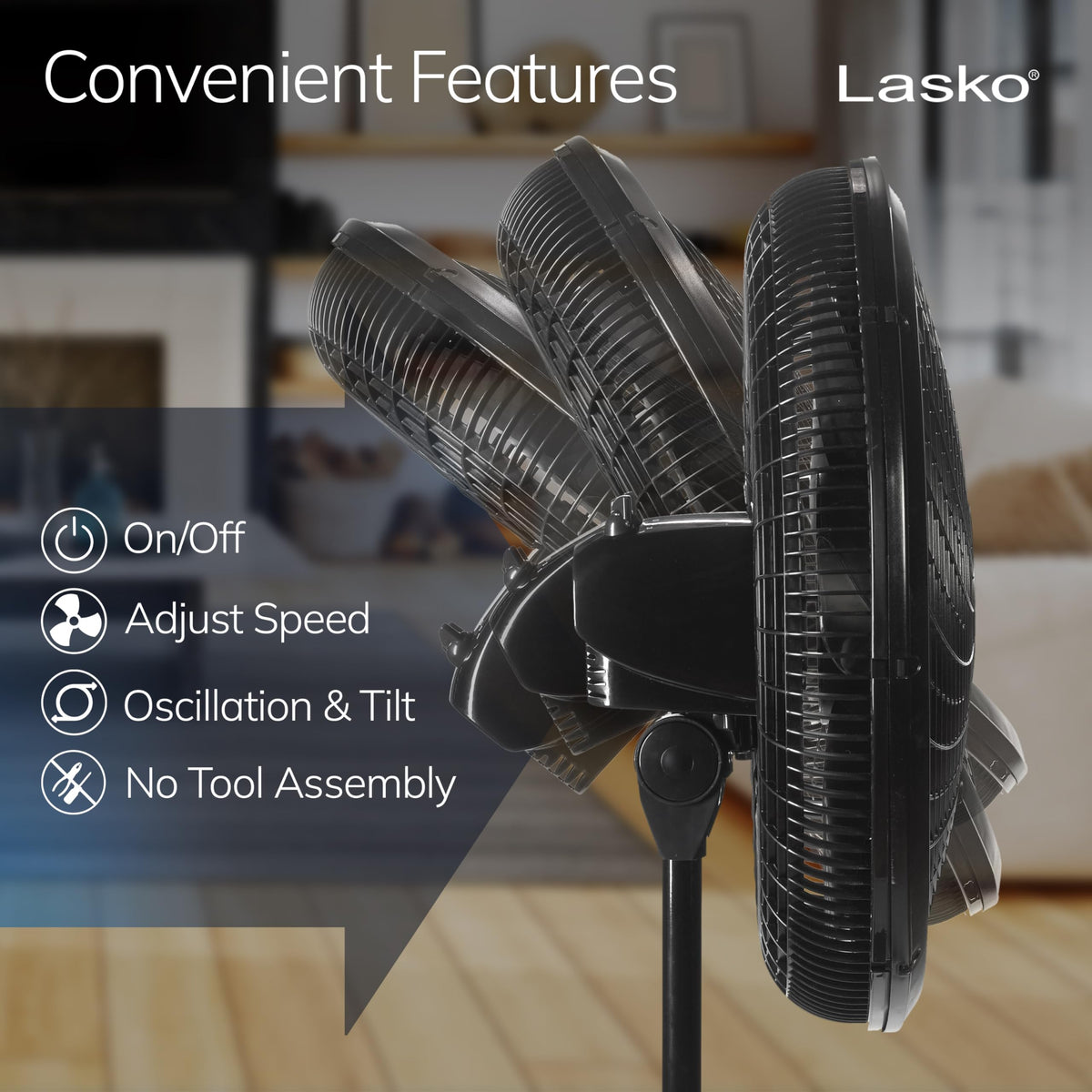 Adjustable Pedestal Fan 18” Black E5341