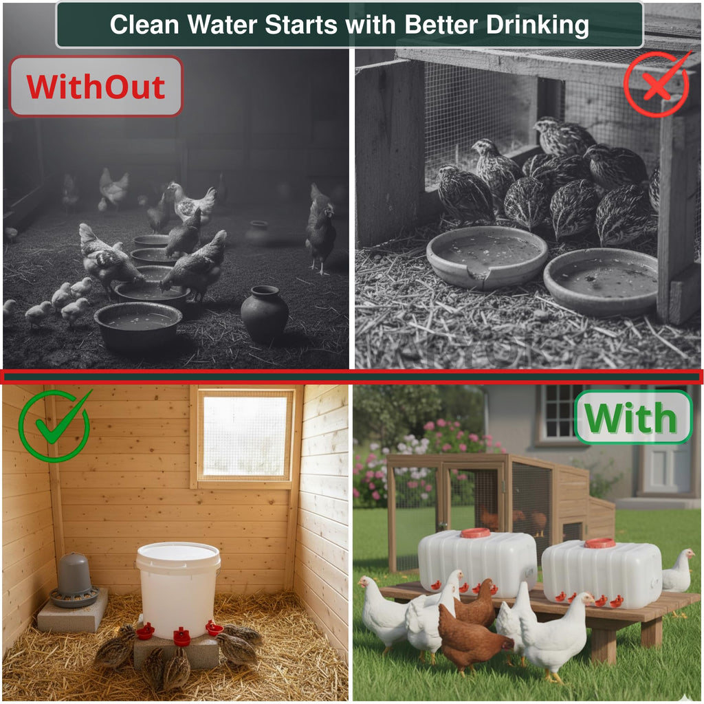12-Pack Chicken Water Nipples with Cups L231