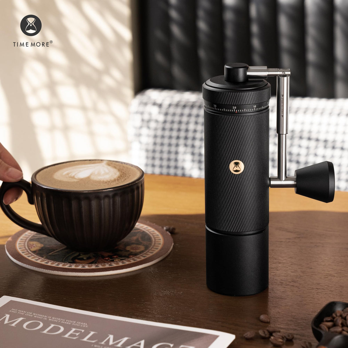 Manual Coffee Grinder with Stainless Steel Burr, Black A134247
