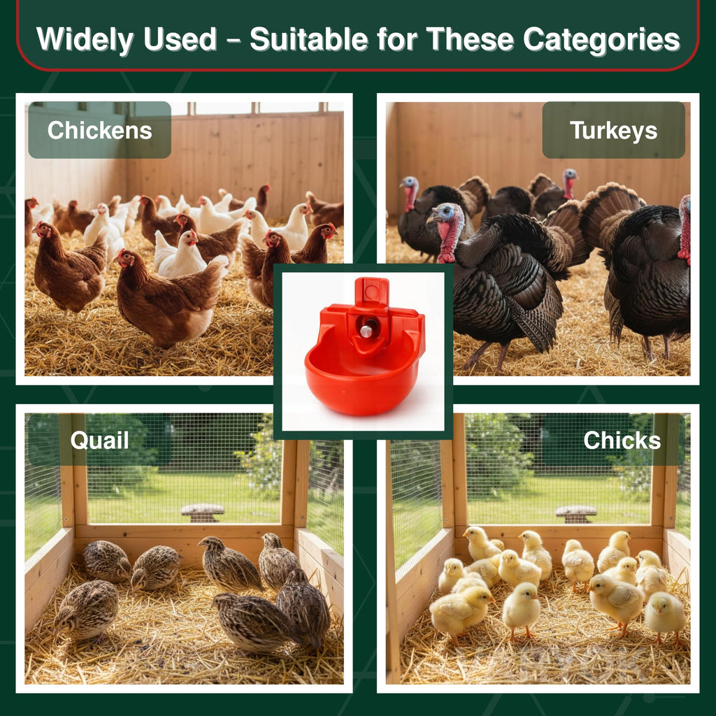 12-Pack Chicken Water Nipples with Cups L231