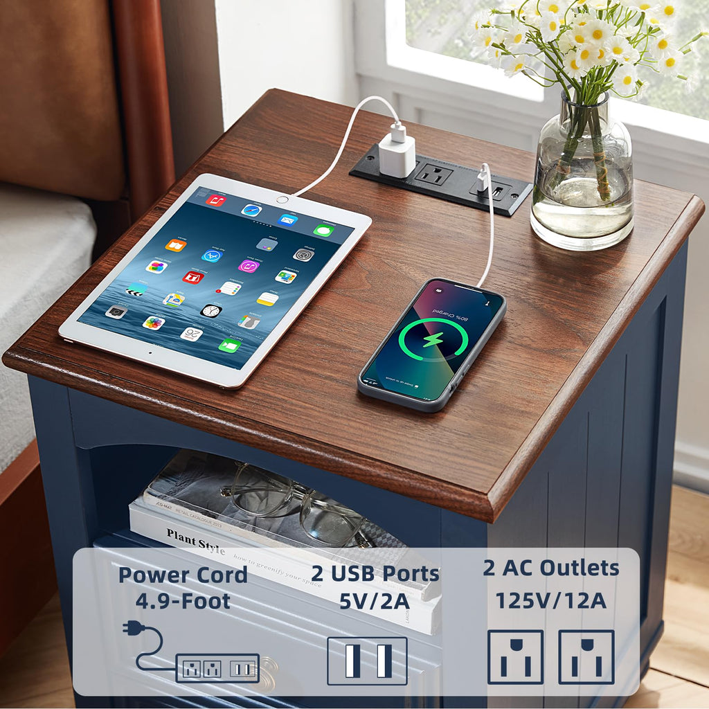 18" Nightstand with Charger Station J5263