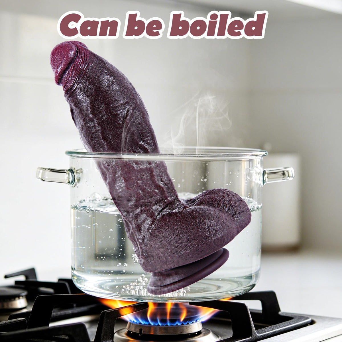 9.7" Dual Density Black Dildo with Suction Cup W86692