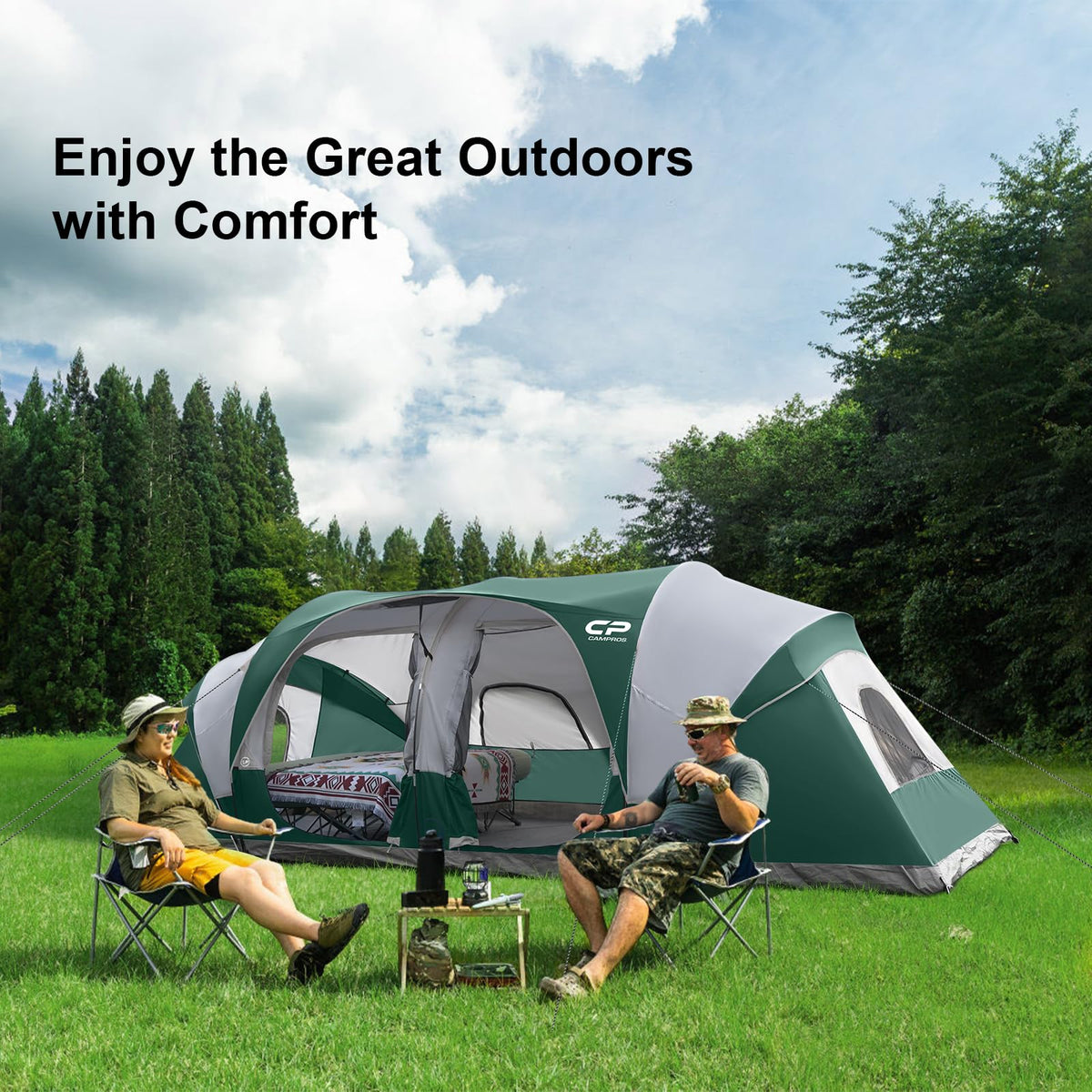 12 Person 3-Room Waterproof Camping Tent H813893
