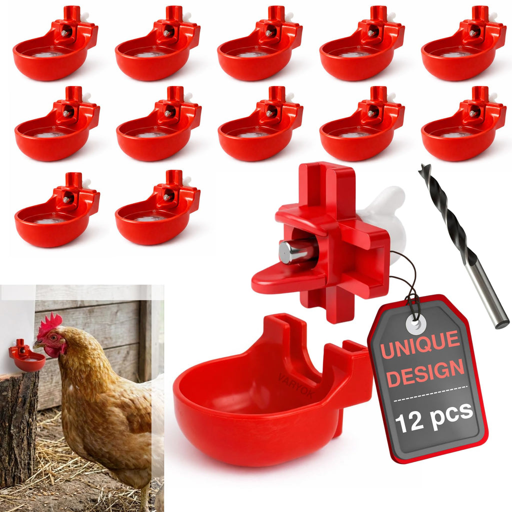 12-Pack Chicken Water Nipples with Cups L231