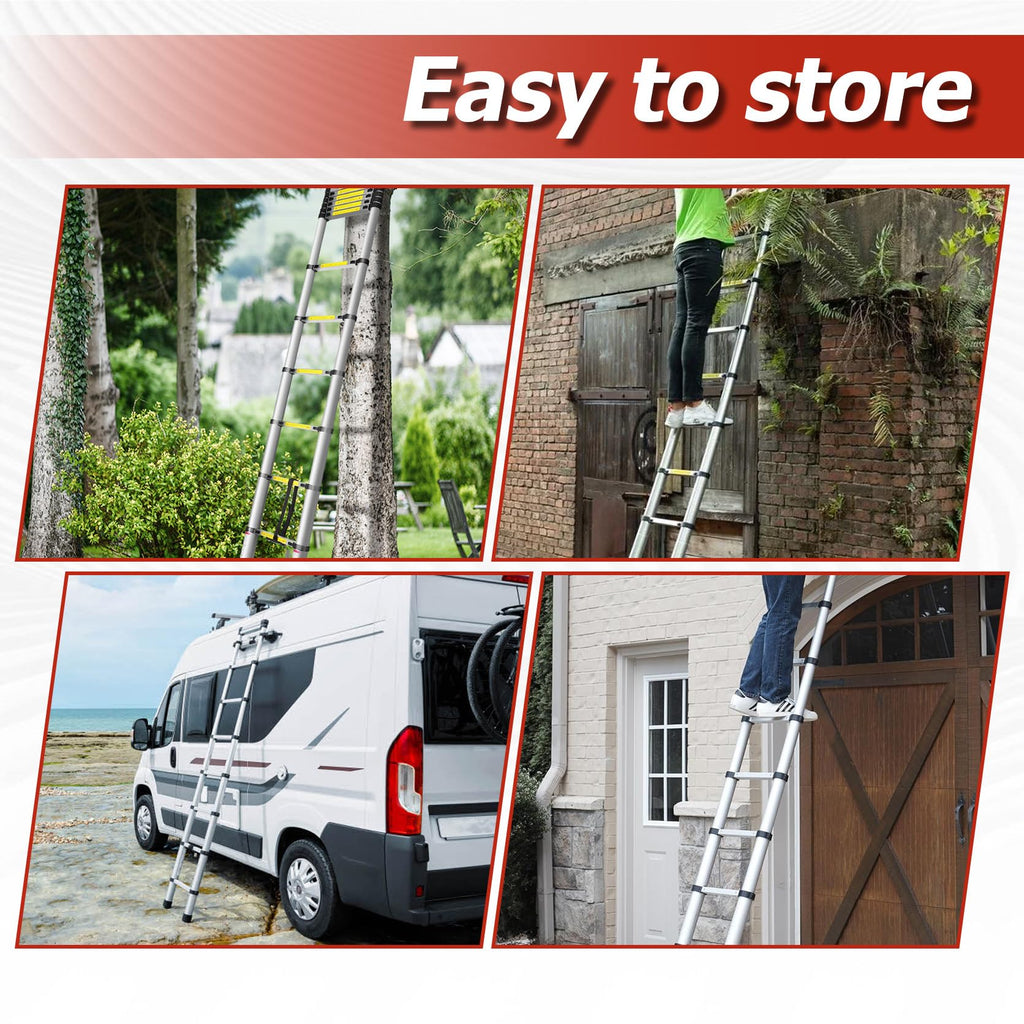 Telescopic Aluminum Ladder 14.5FT 330lbs Capacity C694