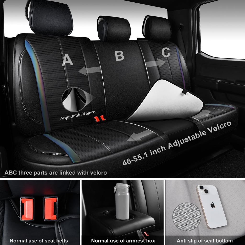 Nappa Leather Car Seat Covers 5 Seats Full Set Z54822