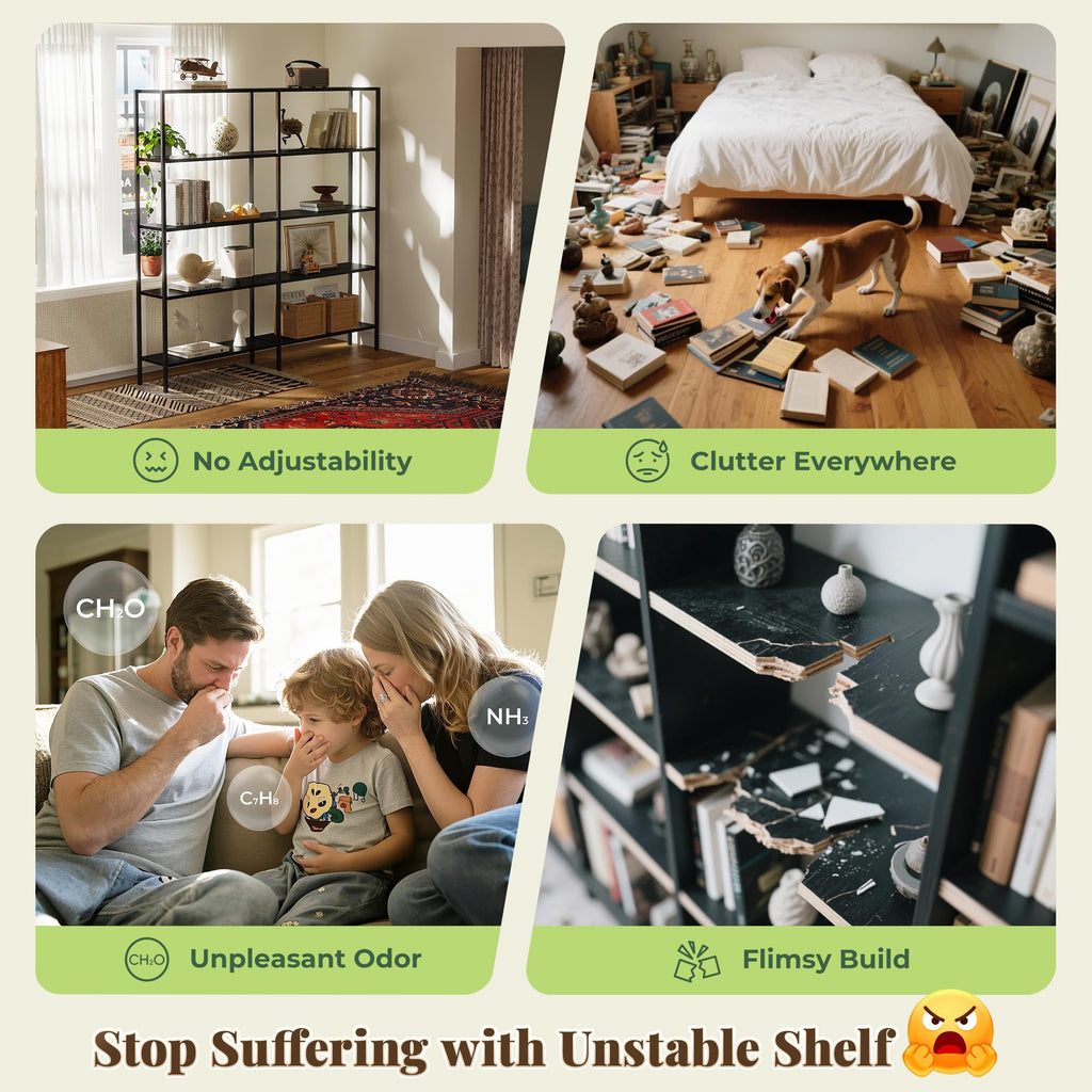5 Tier L Shaped Corner Bookshelf with 10 Open Shelves Z274420