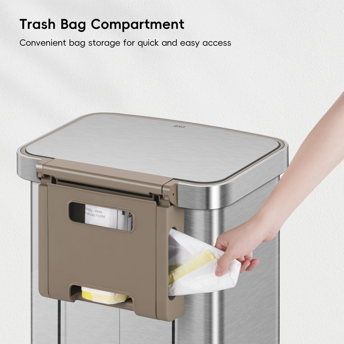 Matte Stainless 75 Liter 20 Gallon Step Trash Can A10474