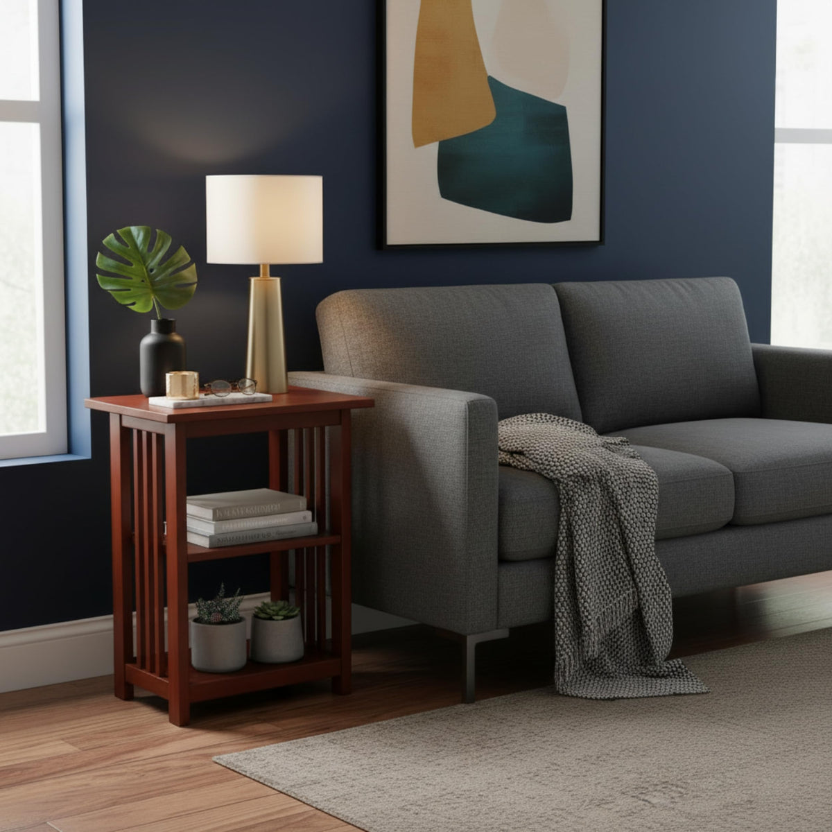 Cherry 3-Tier End Table V48122