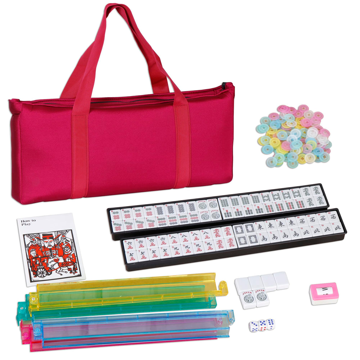 166 Tiles Mah Jongg Set with Soft Velour Bag Z1830