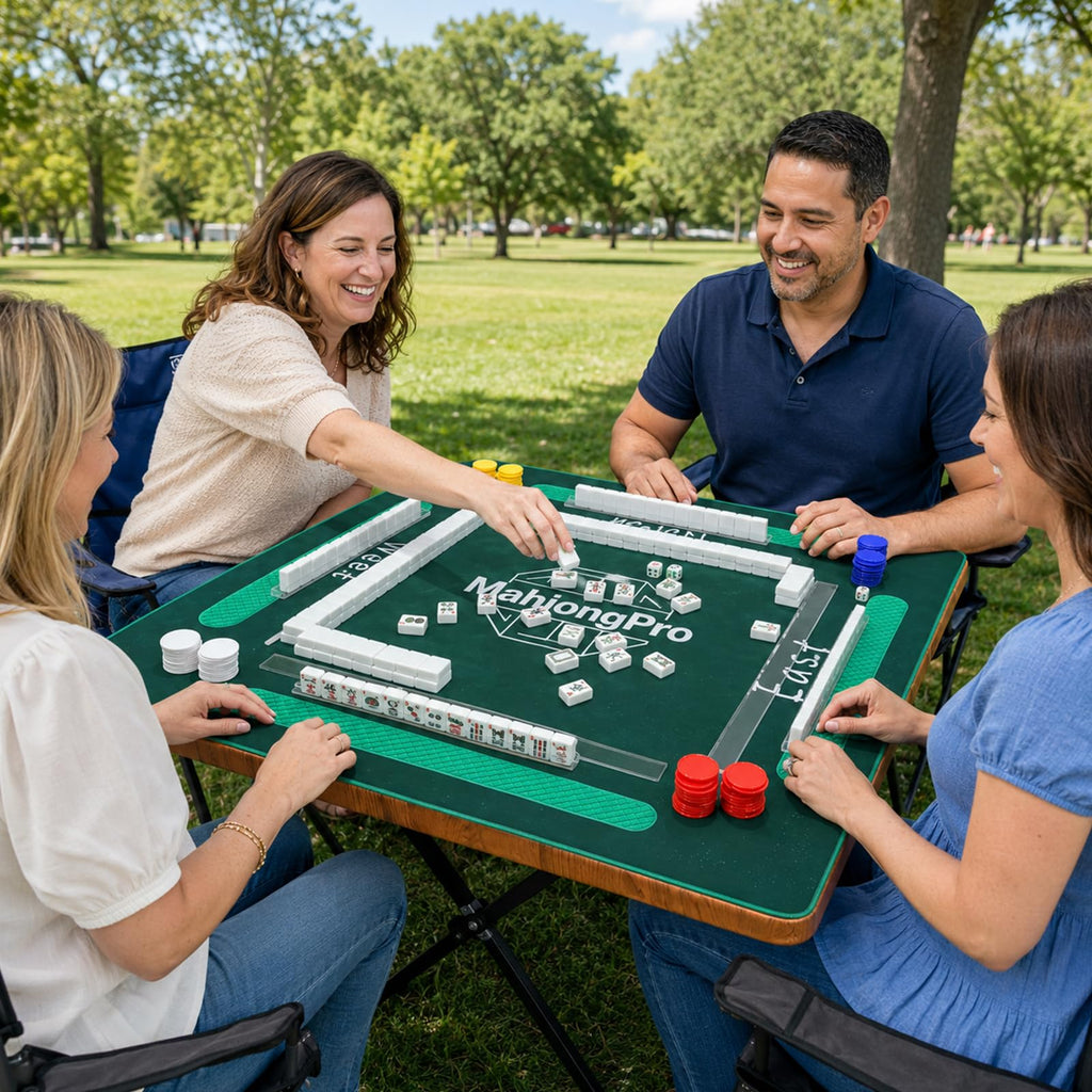 166 Mahjong Tiles 4 Racks 4 Pushers Mahjong Set Z845044