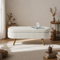 Oval Storage Bench Linen Fabric P355584