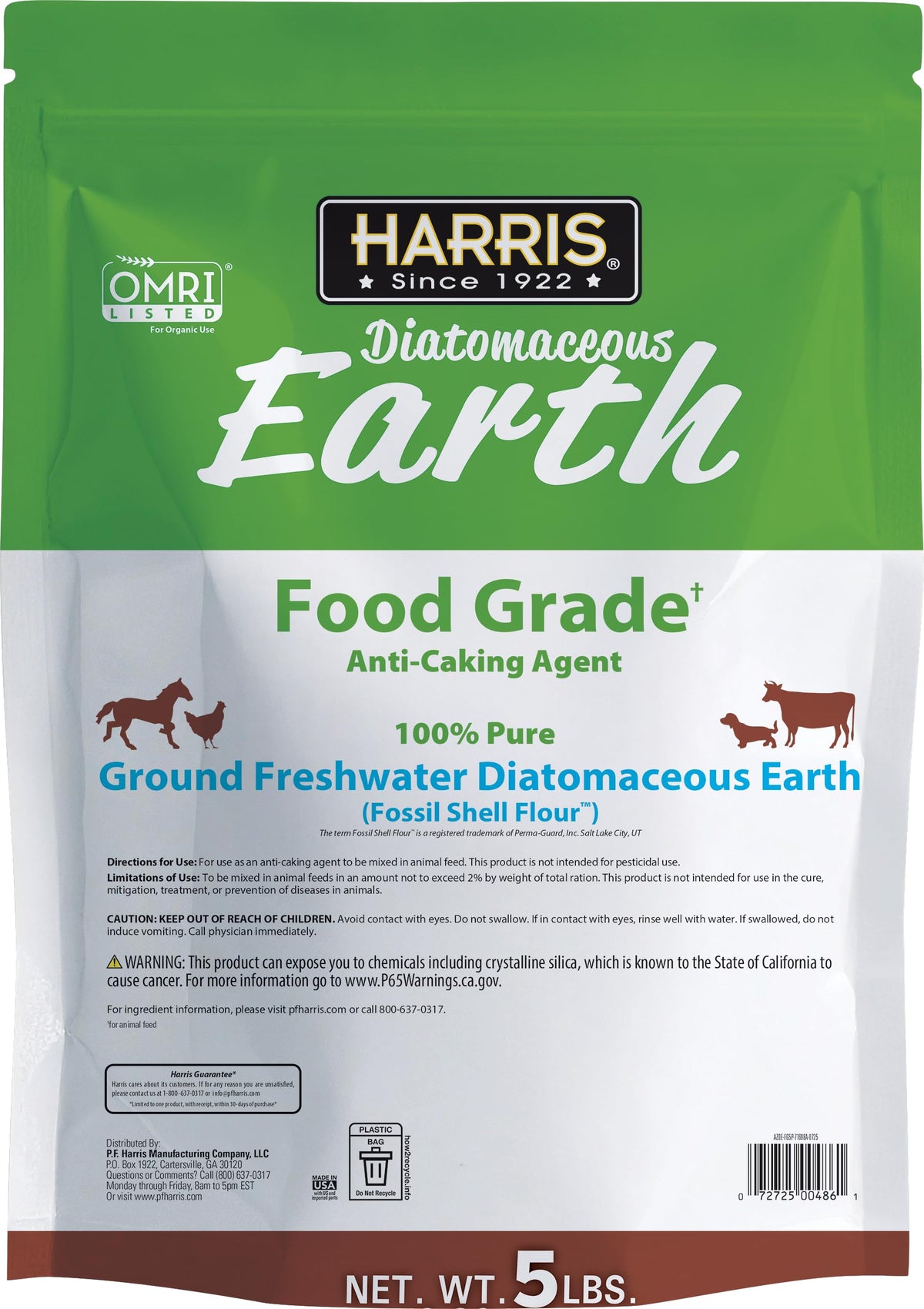 Food Grade Diatomaceous Earth 5lb with Powder Duster Z210