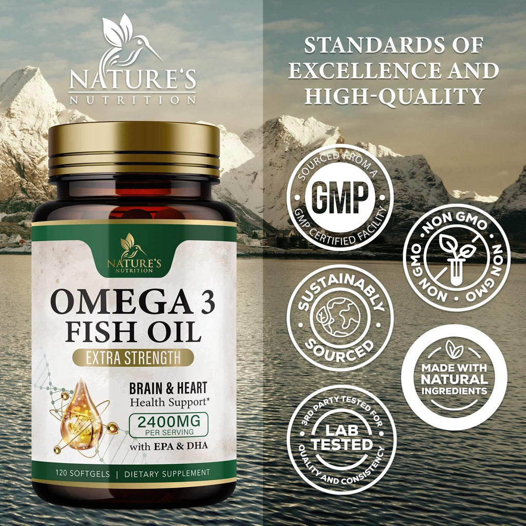 Omega 3 Fish Oil 2400mg 120 Softgels V66125