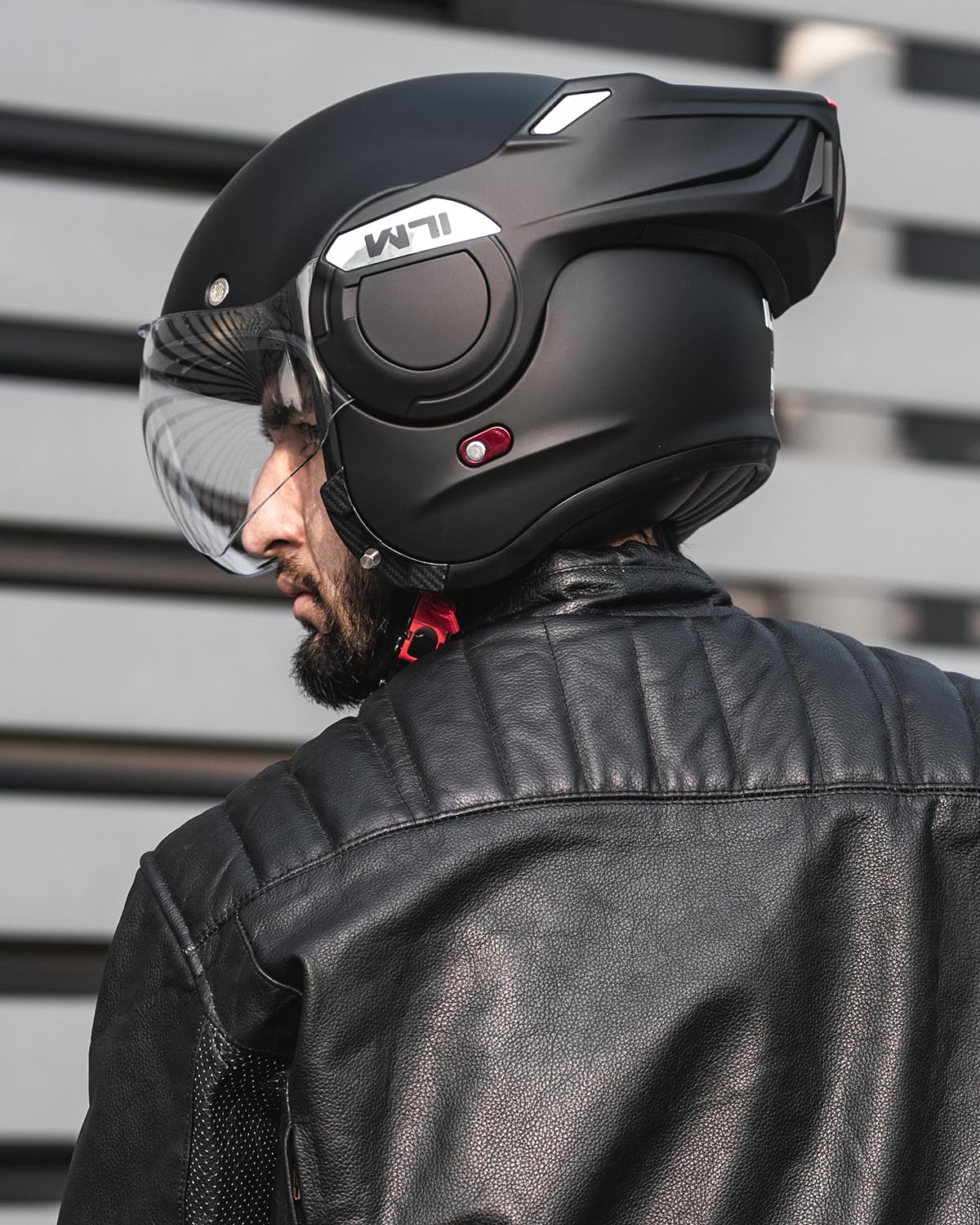 Matte Black Full Face Modular Motorcycle Helmet V9756