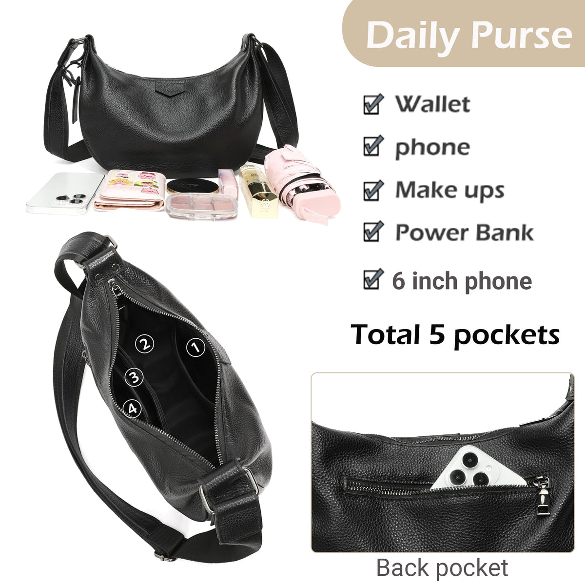 Genuine Leather Crossbody Shoulder Handbag Z68873