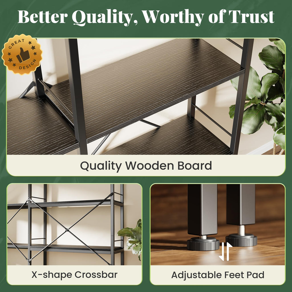 5 Tier L Shaped Corner Bookshelf with 10 Open Shelves Z274420