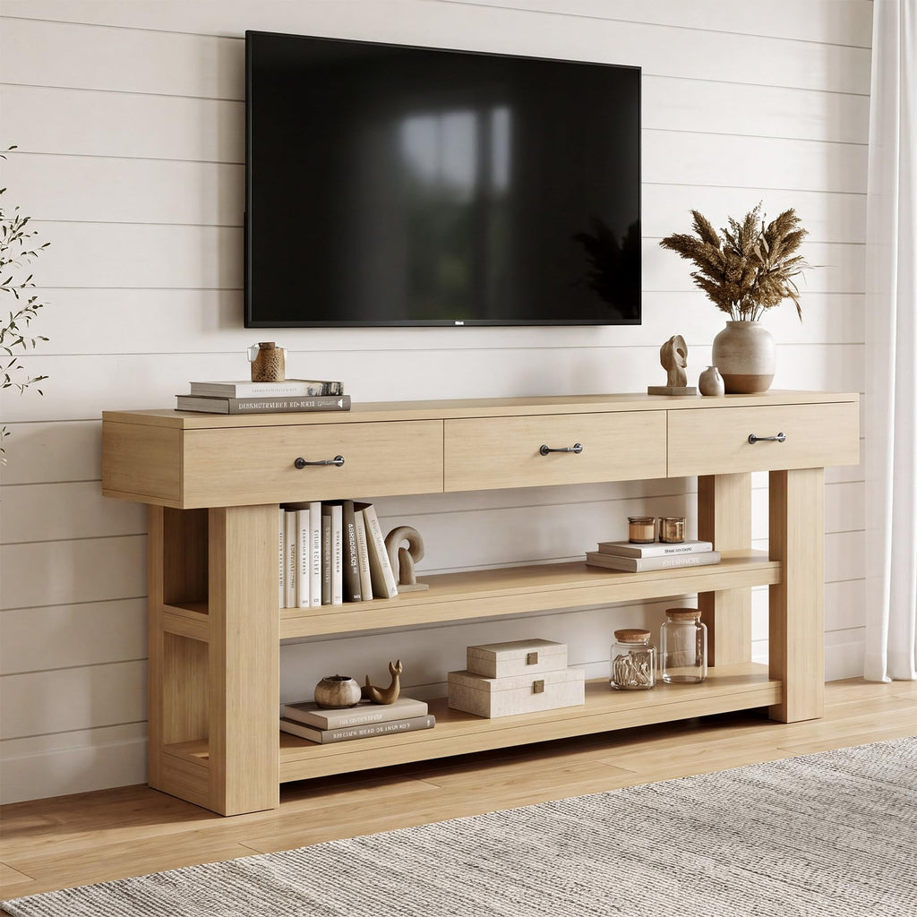 Oak Console Table with Drawers S6456