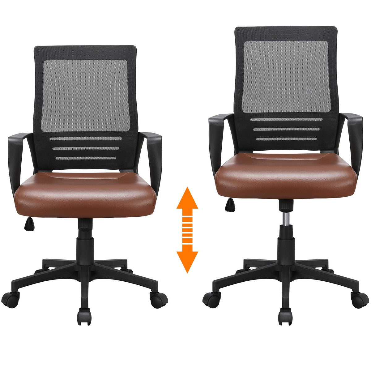Brown Mesh Swivel Office Desk Chair F8013