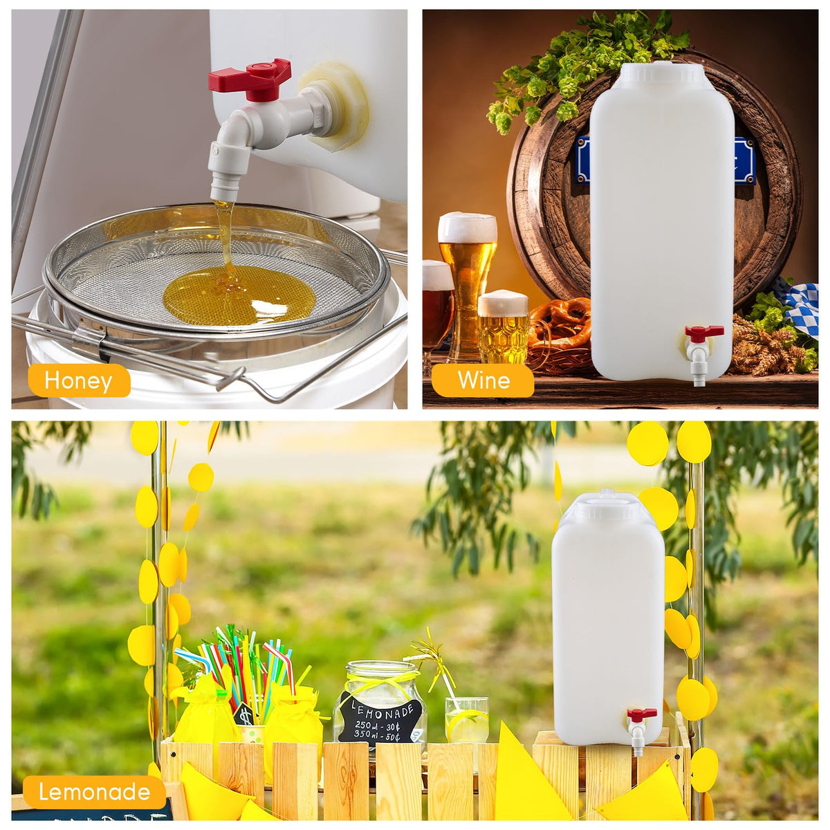 6.6 Gallon Plastic Dispenser Carboy with Faucet N977415