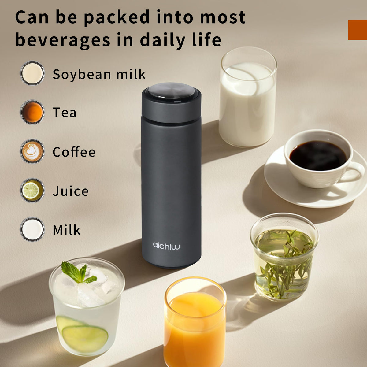Vacuum Insulated 304 Stainless Steel Travel Mug with Lid 16 Oz Leak-Proof Tumbler U30851