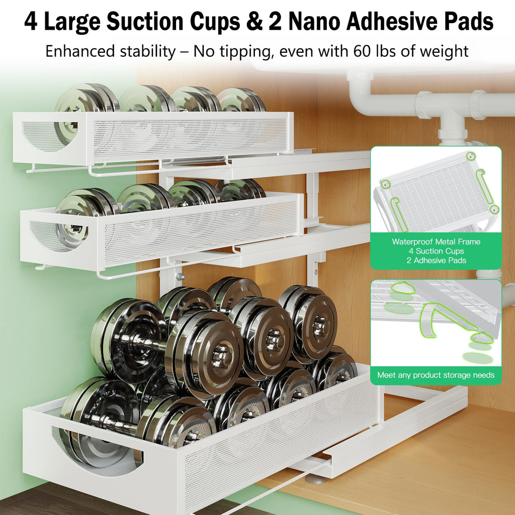 2-Pack 3-Tier Pull Out Under Sink Organizer J924146