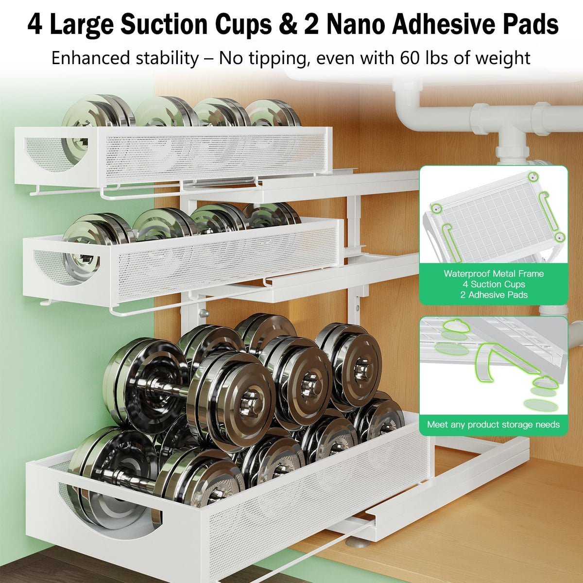 2-Pack 3-Tier Pull Out Under Sink Organizer J924146